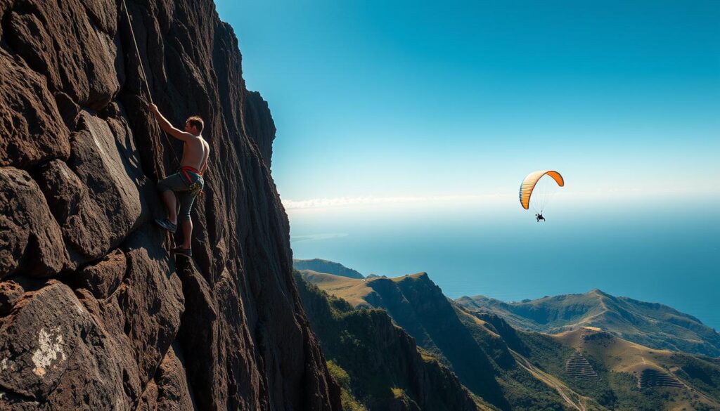 Klettern und Paragliding auf Madeira