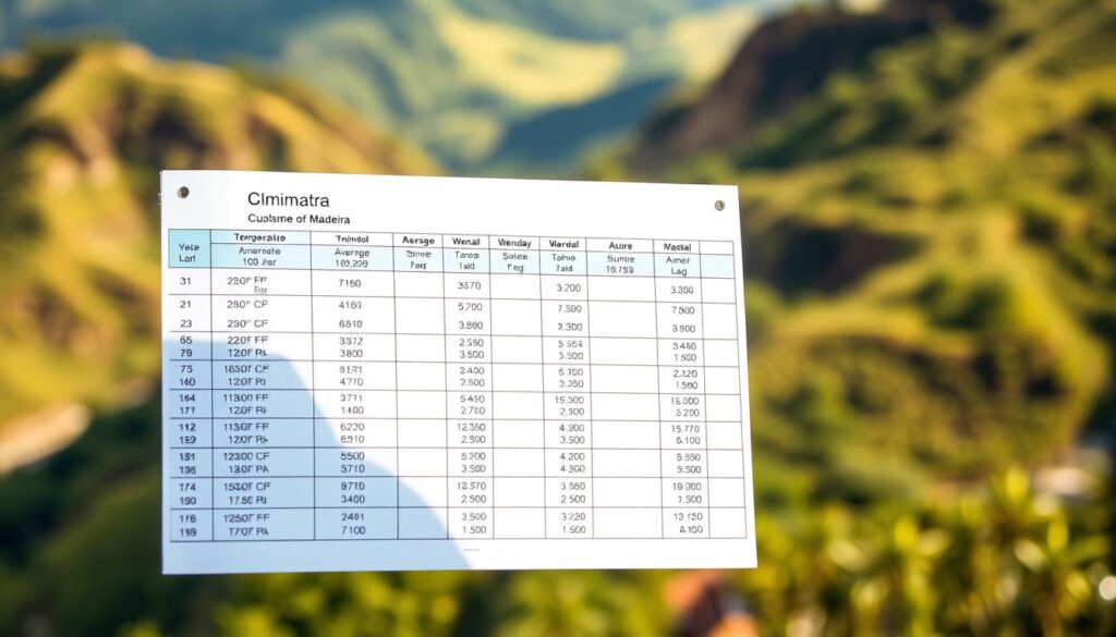 Klimatabelle Madeira