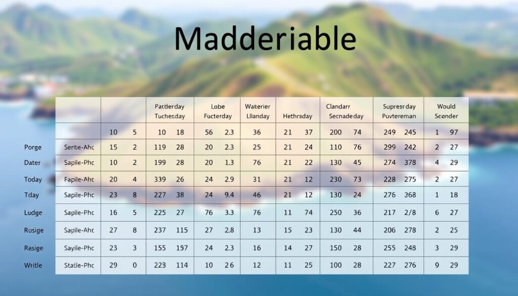 Klimatabelle Madeira