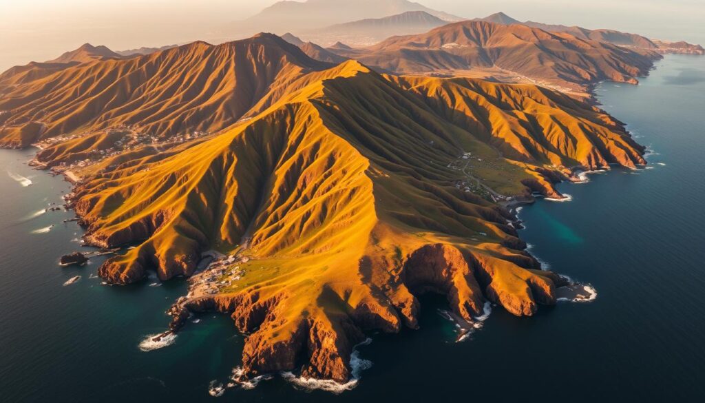 Topografie der Insel Topografie der Insel