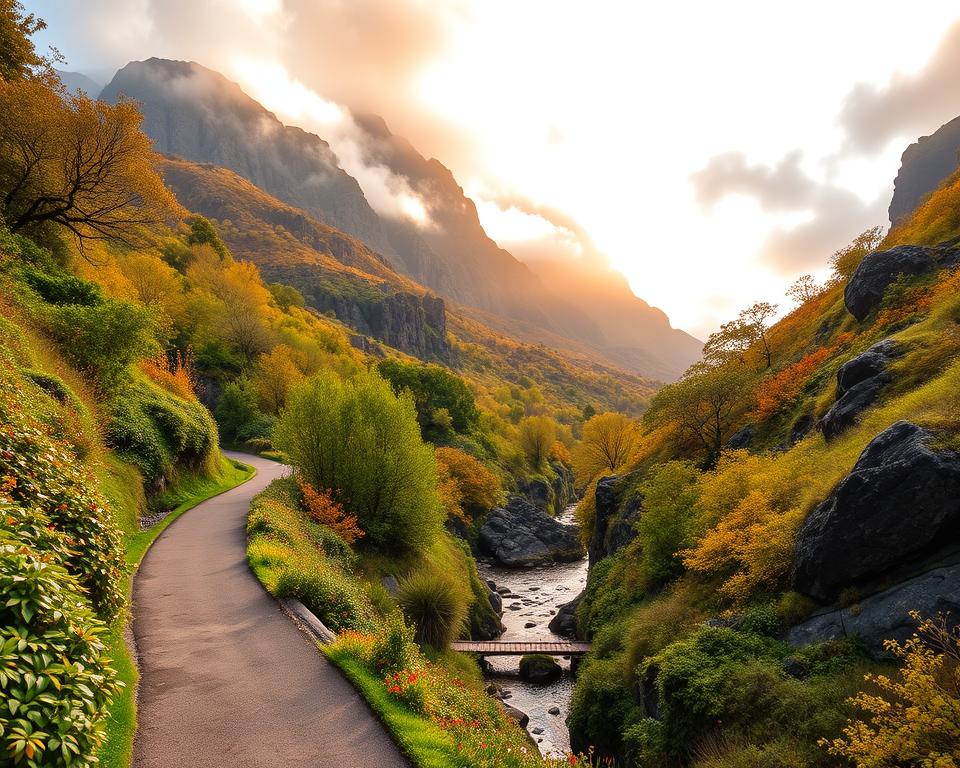 Levada-Wanderungen Madeira Herbstlandschaft